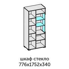 Аллегро-10 Шкаф 2дв. (со стеклом) (дуб крафт золотой-камень темный) в Добрянке - dobryanka.mebel24.online | фото 2