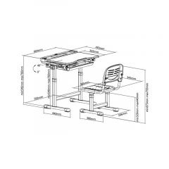 Комплект парта + стул трансформеры Cantare Grey в Добрянке - dobryanka.mebel24.online | фото 9