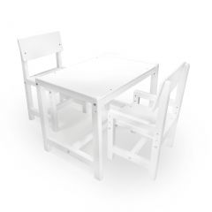 Детский растущий комплект стол и два стула  Я САМ "Лофт" (Белый, Белый) в Добрянке - dobryanka.mebel24.online | фото 2