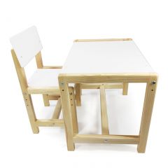 Детский растущий комплект стол и стул  Я САМ "Лофт" (Белый, Сосна) в Добрянке - dobryanka.mebel24.online | фото 2
