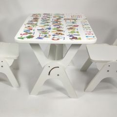 Детский растущий стол-парта и два стула Я САМ "Умка-Дуо" (Алфавит) в Добрянке - dobryanka.mebel24.online | фото