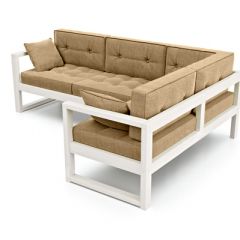 Диван угловой Д-4 Правый (Беж/Белый) в Добрянке - dobryanka.mebel24.online | фото 2