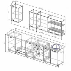 Кухонный гарнитур Антрацит 2800 (Стол. 26мм) в Добрянке - dobryanka.mebel24.online | фото 2