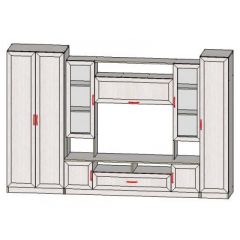 Гостиная ПРАГА-1 Анкор белый в Добрянке - dobryanka.mebel24.online | фото 2