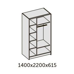 ИННЭС-5 Шкаф-купе 2-х дв. 1400 (2дв. Ф1 - бодега белая) в Добрянке - dobryanka.mebel24.online | фото 2