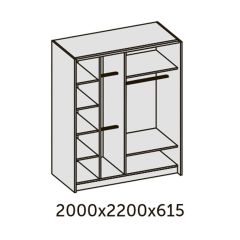 ИННЭС-5 Шкаф-купе 2-х дв. 2000 (2дв. Ф4 - венге вставка зеркало) в Добрянке - dobryanka.mebel24.online | фото 2