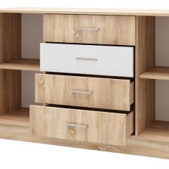 БЕАТРИС Комод К1400 (Дуб Сонома/Белый глянец) в Добрянке - dobryanka.mebel24.online | фото 2