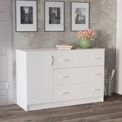 Комод Лофт (3 ящика/1 дверца) Белый в Добрянке - dobryanka.mebel24.online | фото