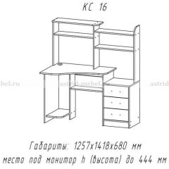 Компьютерный стол №16 (Анкор темныйанкор темный) в Добрянке - dobryanka.mebel24.online | фото