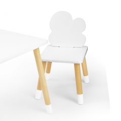 Комплект детской мебели стол и два стула Облачко (Белый/Белый/Береза) в Добрянке - dobryanka.mebel24.online | фото 1