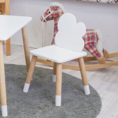 Комплект детской мебели стол и два стула Облачко (Белый/Белый/Береза) в Добрянке - dobryanka.mebel24.online | фото 3