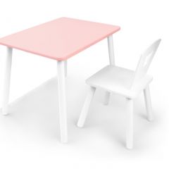 Комплект детской мебели стол и стул Корона (Розовый/Белый/Белый) в Добрянке - dobryanka.mebel24.online | фото 2