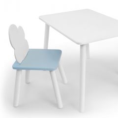 Комплект детской мебели стол и стул Облачко (Белый/Голубой/Белый) в Добрянке - dobryanka.mebel24.online | фото