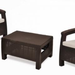 Комплект мебели Корфу Уикенд (Corfu Weekend) коричневый - серо-бежевый * в Добрянке - dobryanka.mebel24.online | фото