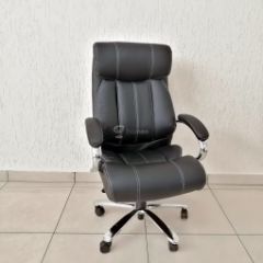 Кресло Barneo K-303 для руководителя (черная экокожа) в Добрянке - dobryanka.mebel24.online | фото