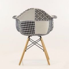 Кресло Barneo N-14 Patchwork черно-белый в Добрянке - dobryanka.mebel24.online | фото 4