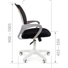 Кресло для оператора CHAIRMAN 696 white (ткань TW-16/сетка TW-66) в Добрянке - dobryanka.mebel24.online | фото 4