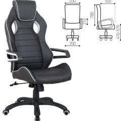 Кресло компьютерное BRABIX "Techno Pro GM-003" (черное/серое, вставки серые) 531814 в Добрянке - dobryanka.mebel24.online | фото 2