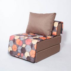 Кресло-кровать бескаркасное Харви (коричневый-геометрия браун) в Добрянке - dobryanka.mebel24.online | фото 1