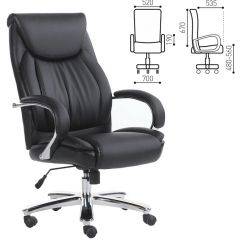 Кресло офисное BRABIX "Advance EX-575" (хром/экокожа/черное) 531825 в Добрянке - dobryanka.mebel24.online | фото