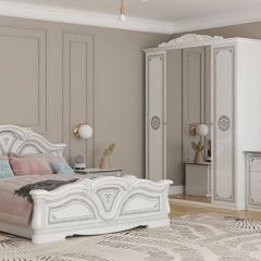 Кровать 2-х спальная 1600*2000 Грация (12.116) без основания (белый/серебро) в Добрянке - dobryanka.mebel24.online | фото 2