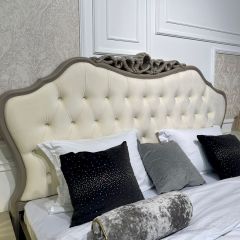 Кровать Мокко 1600 с мягким изголовьем + основание (серый камень) в Добрянке - dobryanka.mebel24.online | фото 2