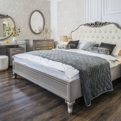 Кровать Мокко 1600 с мягким изголовьем + основание (серый камень) в Добрянке - dobryanka.mebel24.online | фото 1