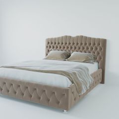 Кровать Нягань с ПМ 2000 (велюр серый) в Добрянке - dobryanka.mebel24.online | фото 2