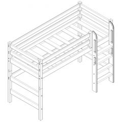 Кровать полувысокая с прямой лестницей Соня (Вариант 5) в Добрянке - dobryanka.mebel24.online | фото 3