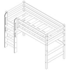 Кровать полувысокая с прямой лестницей Соня (Вариант 5) в Добрянке - dobryanka.mebel24.online | фото 4