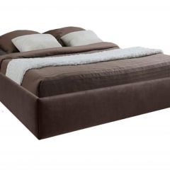 Кровать Подиум с ПМ 1400 (экокожа коричневая) в Добрянке - dobryanka.mebel24.online | фото