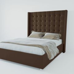 Кровать Венеция ЛЮКС с ПМ 2000 (экокожа коричневая) в Добрянке - dobryanka.mebel24.online | фото 2