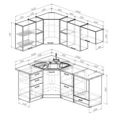 Кухонный гарнитур Лариса оптима 4 1400х2000 мм в Добрянке - dobryanka.mebel24.online | фото 2