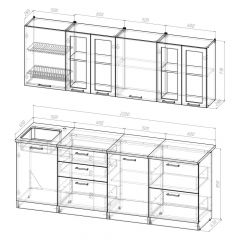 Кухонный гарнитур Лоретта компакт 2200 мм в Добрянке - dobryanka.mebel24.online | фото 2