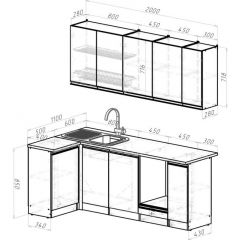 Кухонный гарнитур Ноктюрн прайм 400 1100х2000 мм в Добрянке - dobryanka.mebel24.online | фото 2