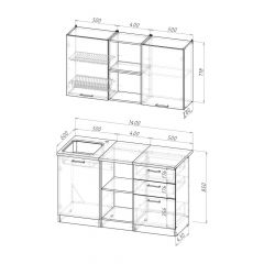 Кухонный гарнитур Ольга медиум 4 1400 мм в Добрянке - dobryanka.mebel24.online | фото 2