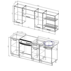 Кухонный гарнитур Вегас 2000 (Стол. 26мм) в Добрянке - dobryanka.mebel24.online | фото 3