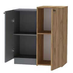 Квадро К-2 Комод 2дв (ЛДСП Графит/дуб крафт золотой) в Добрянке - dobryanka.mebel24.online | фото 2