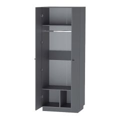 Квадро ШК-1 Шкаф 2дв. (ЛДСП графит) в Добрянке - dobryanka.mebel24.online | фото 2