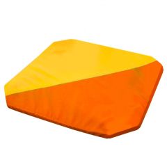 Мат гимнастический 1,3x1,3x0,05м складной скошенные углы цв.оранжевый-желтый в Добрянке - dobryanka.mebel24.online | фото 1