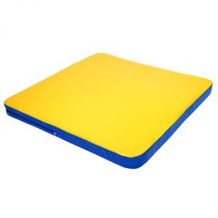 Мат гимнастический 1,36х1,36х0,08м складной закругленные углы цв. синий-желтый (для ДСК Игрунок) в Добрянке - dobryanka.mebel24.online | фото 1