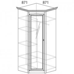 Шкаф угловой №641 "Флоренция" Фасад глухой (угол 871*871) Дуб оксфорд в Добрянке - dobryanka.mebel24.online | фото 2