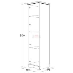 Шкаф 1-но дверный для белья Ольга 1Н в Добрянке - dobryanka.mebel24.online | фото 2