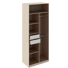 Шкаф 2 двери Глэдис М22 (ЯШС/Белый) в Добрянке - dobryanka.mebel24.online | фото 2