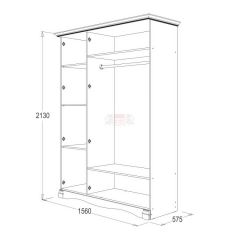 Шкаф 3-х дверный Ольга-1Н для одежды и белья в Добрянке - dobryanka.mebel24.online | фото 2
