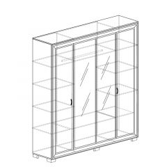 Шкаф 4-дверный со стеклом №367 Афины в Добрянке - dobryanka.mebel24.online | фото 2