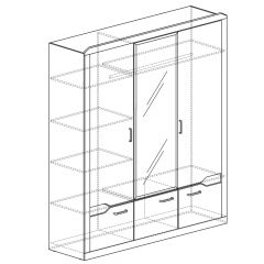 Шкаф для платья и белья 3-дверный № 310 Ронда в Добрянке - dobryanka.mebel24.online | фото 2