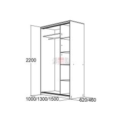 МИРАЖ 10.2 (620) Шкаф для платья и белья в Добрянке - dobryanka.mebel24.online | фото 2