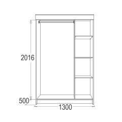 МИРАЖ 11 (1300) Шкаф для платья и белья в Добрянке - dobryanka.mebel24.online | фото 2