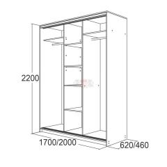 МИРАЖ 17.1 (620) 1 зеркало Шкаф для платья и белья в Добрянке - dobryanka.mebel24.online | фото 5
